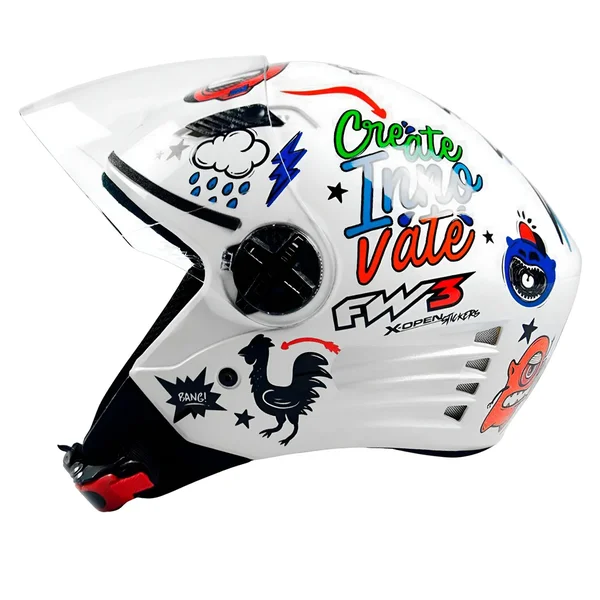 Capacete FW3 X Open Creative Branco