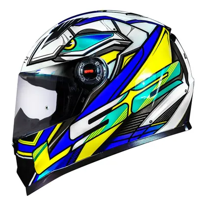 Capacete LS2 FF358 Branco/Azul/Amarelo