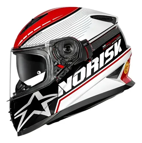Capacete Norisk FF302 Soul Branco/Vermelho