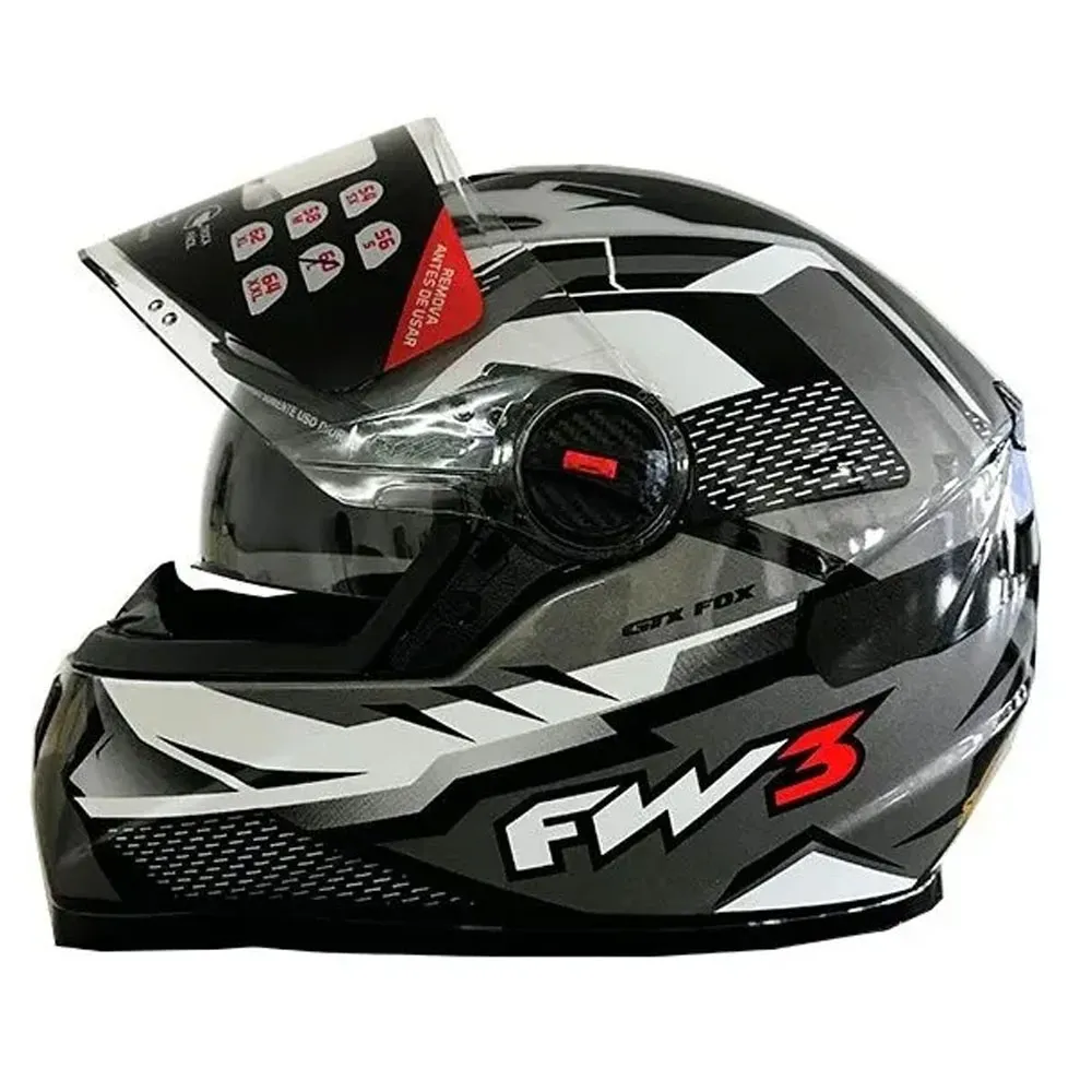 Capacete FW3 GTX Fox Grafite com Viseira Solar